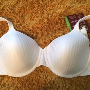 White Playtex Stripe Bra
